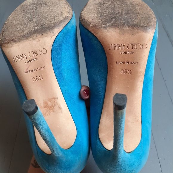 Jimmy Choo Romy 100 Suede Heels - Picture 11 of 16